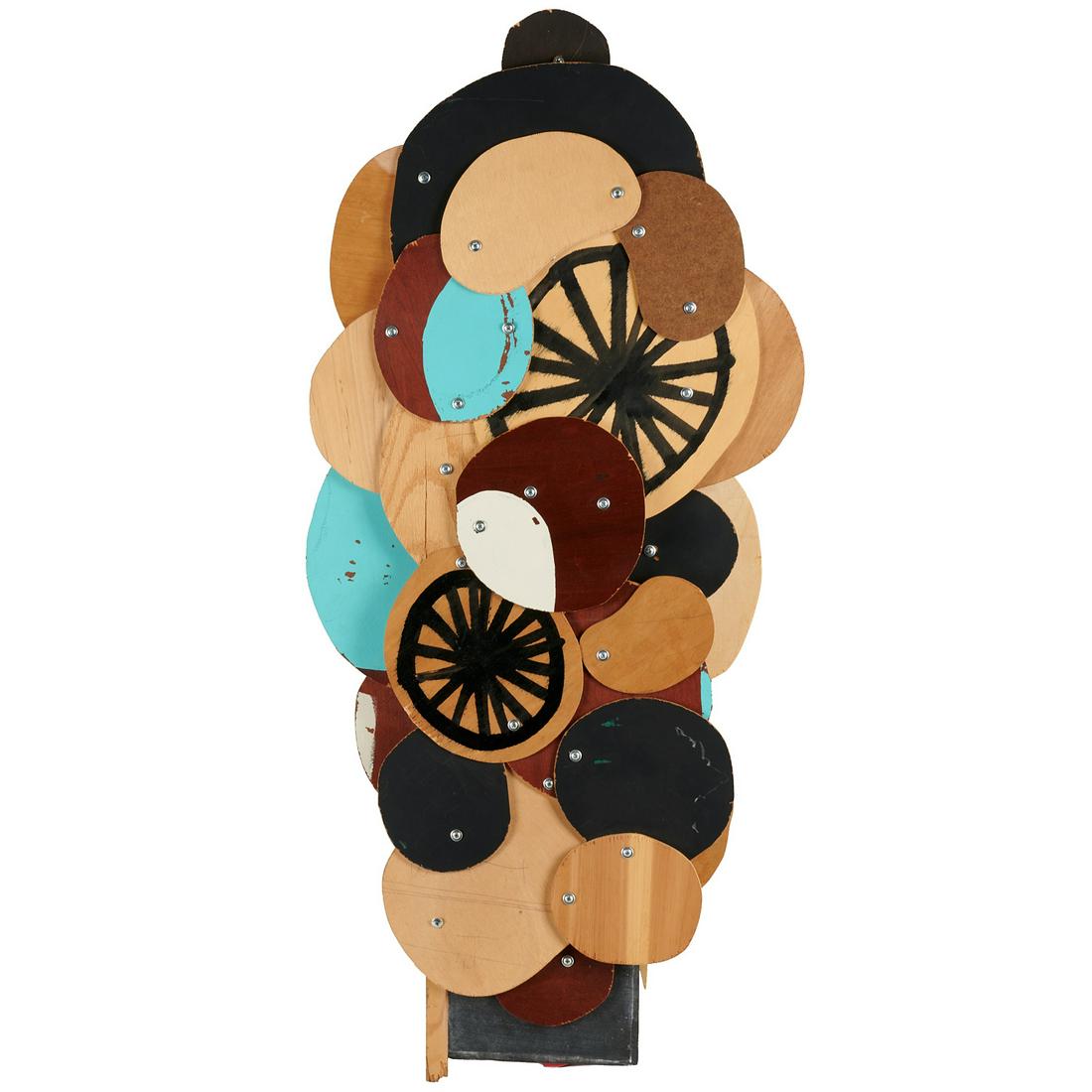 Cody Hudson, mixed media sculpture: Cody Hudson, mixed media sculpture, Cody Hudson (American, b. 1971), untitled, paint, wood and hardware, 2010, signed and dated in pencil on verso with additional artist information, 39.25"h x 19"w