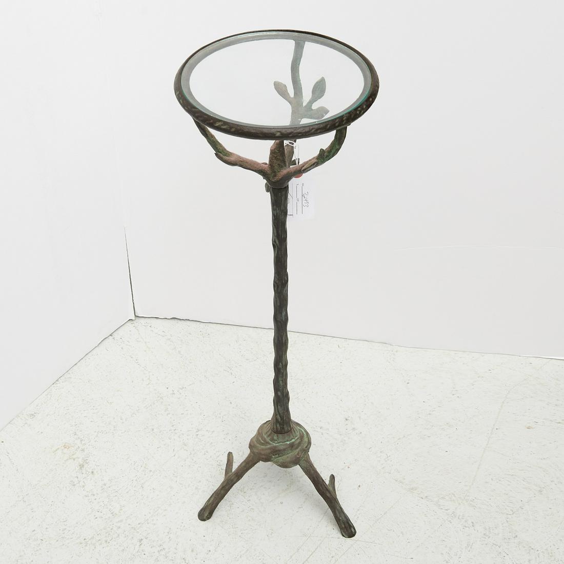 Giacometti style patinated metal small table (1 of 4)
