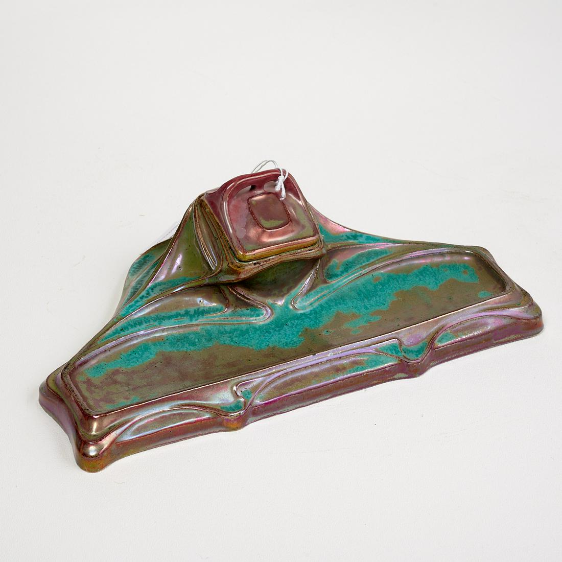 Gustav Gurschner Art Nouveau earthenware inkwell (1 of 6)