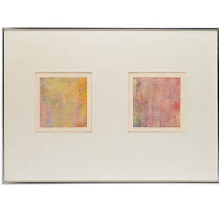 Natvar Bhavsar, (2) serigraphs: Natvar Bhavsar, (2) serigraphs, Natvar Bhavsar (Indian, b. 1934), Color field abstract, 1975, (2) color serigraphs, pencil signed, dated, and numbered, gallery label verso, lower margin, each: 9'h x 8