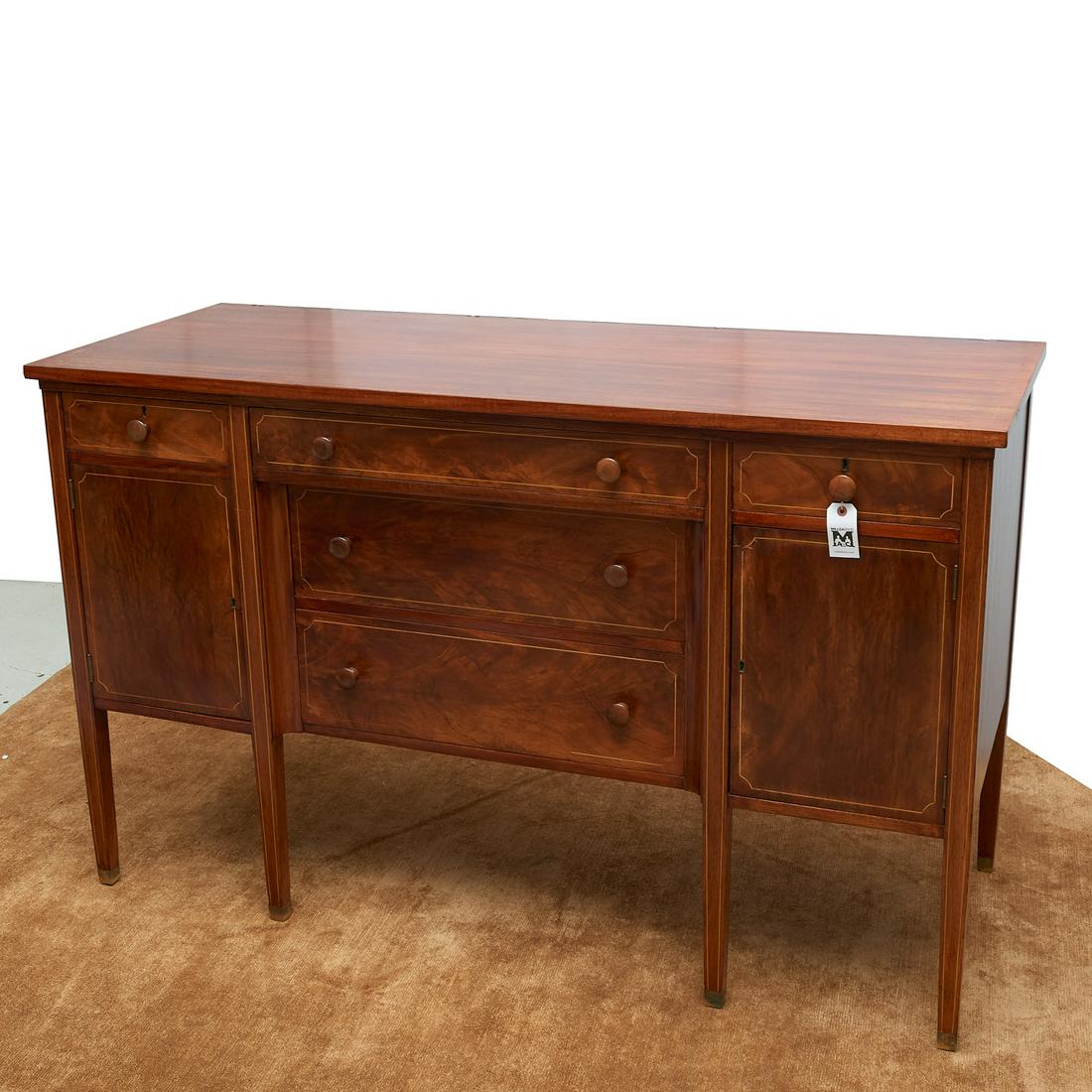 Federal style mahogany inlaid sideboard (1 of 7)