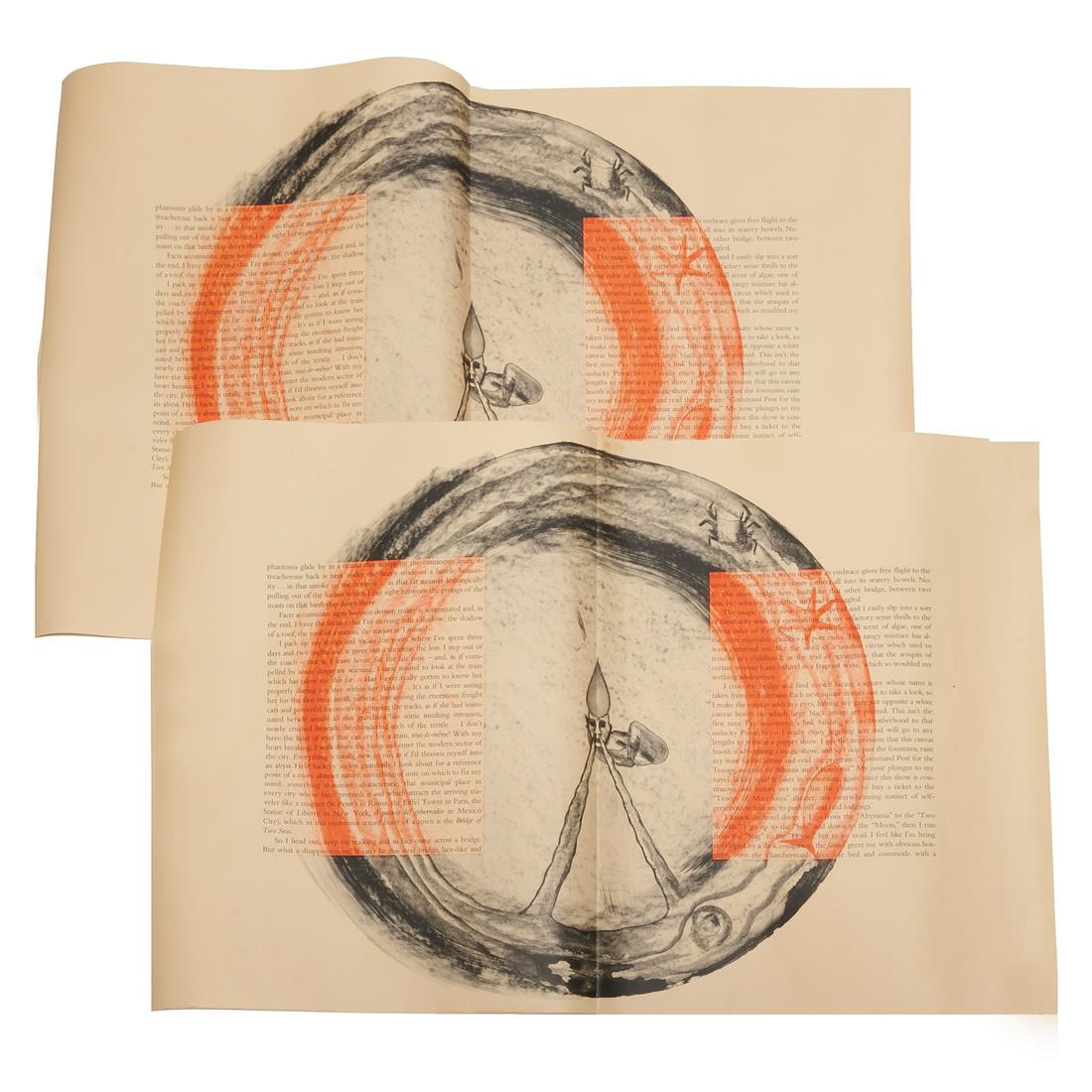 Francesco Clemente, The Departure of the Argonaut: Francesco Clemente, The Departure of the Argonaut, Francesco Clemente (Italian, b. 1952) and Alberto Savinio (Italian, 1891-1952), (2) copies of a 4-page promotional piece for "The Departure of the Ar