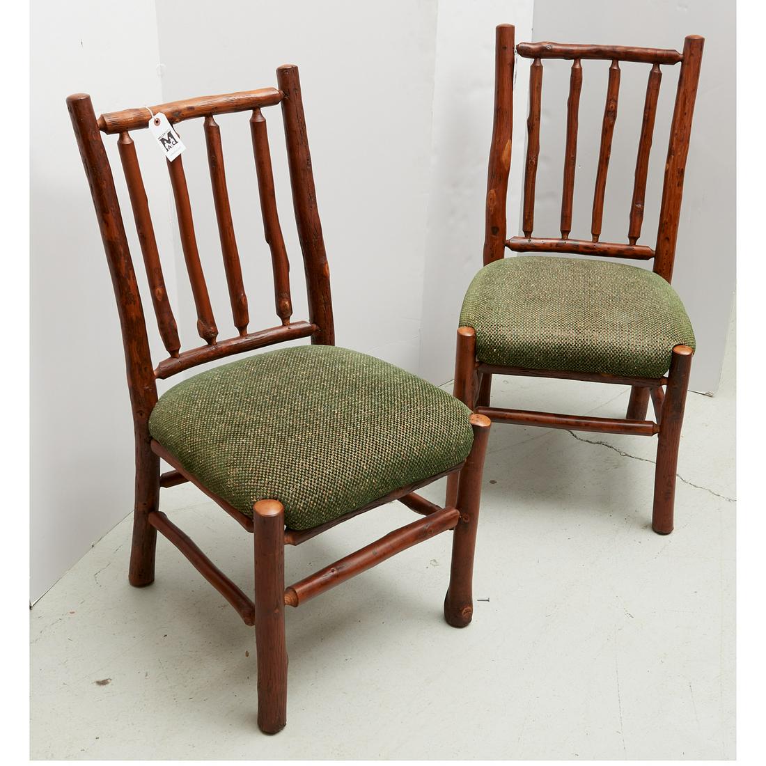 Pair rustic Adirondack style hickory side chairs (1 of 7)