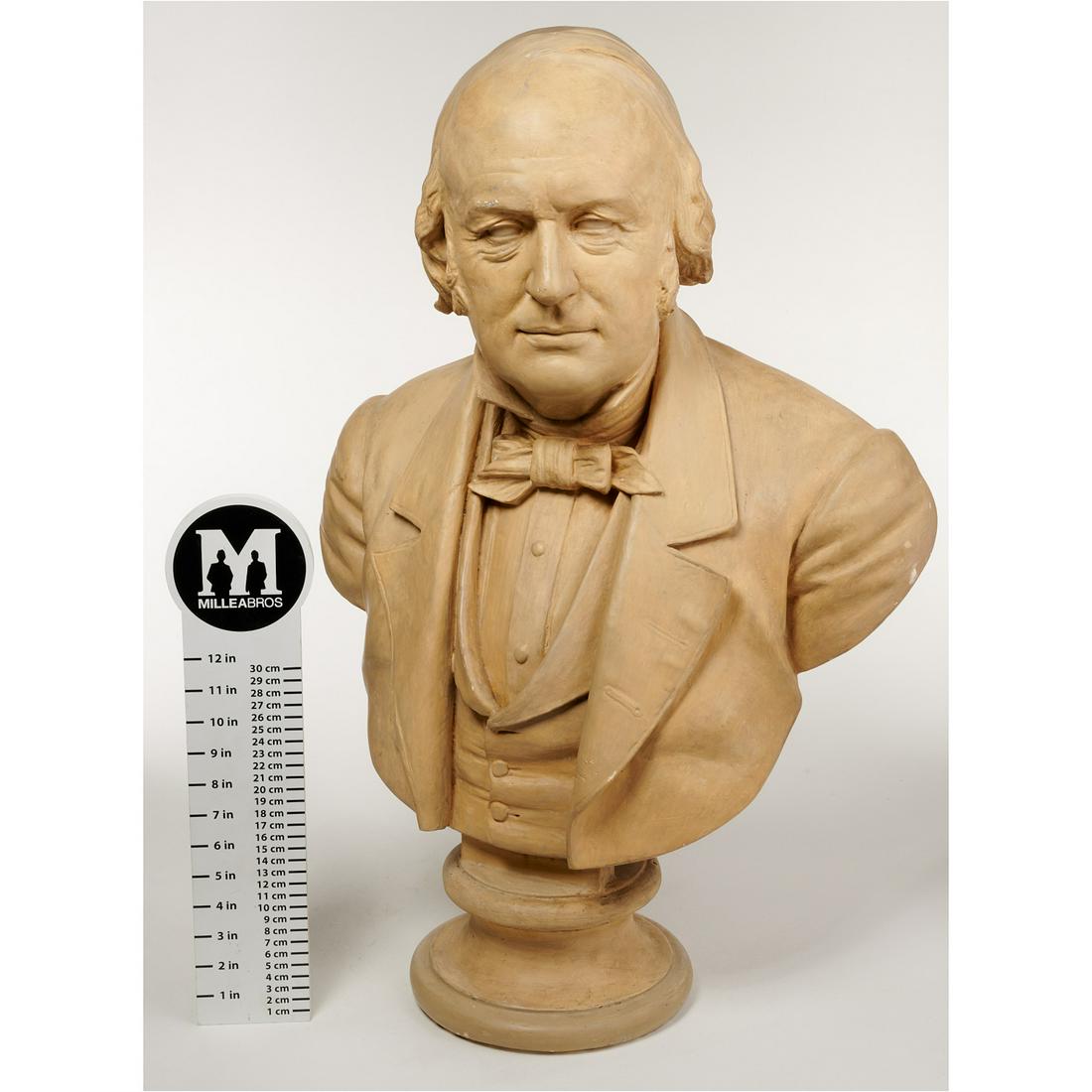 John Adams Jackson, Sr., plaster bust sculpture (1 of 8)