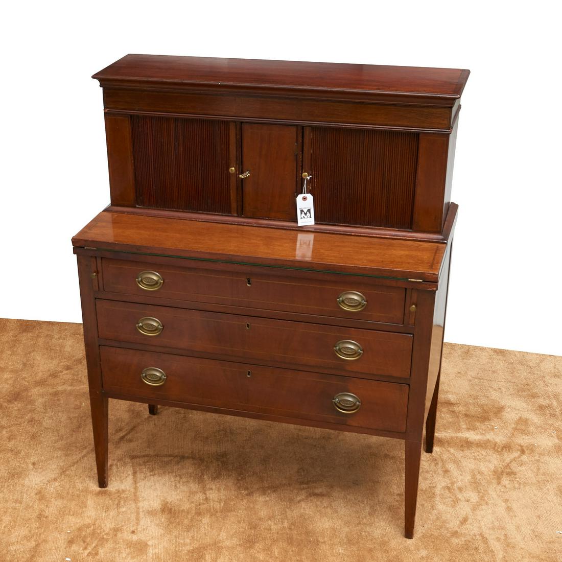 American Federal mahogany tambour secretary (1 of 5)