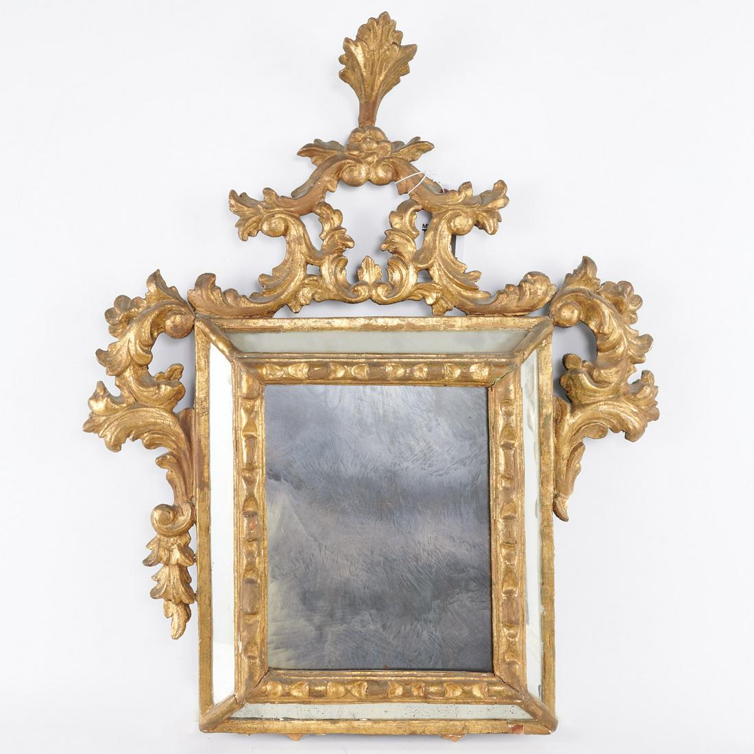 Italian Baroque carved giltwood wall mirror (1 of 5)