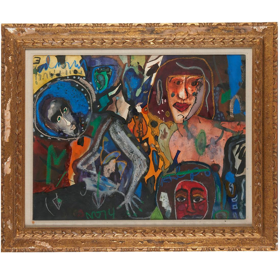 Norris Embry, mixed media painting on paper (1 of 8)