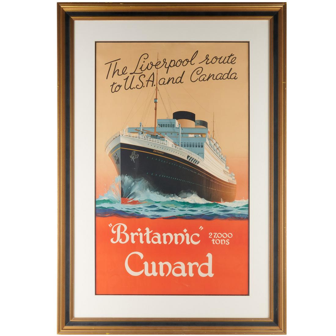 Cunard "Britannic" steamship poster (1 of 6)
