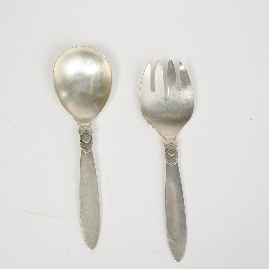 Georg Jensen sterling Cactus salad serving set (1 of 5)
