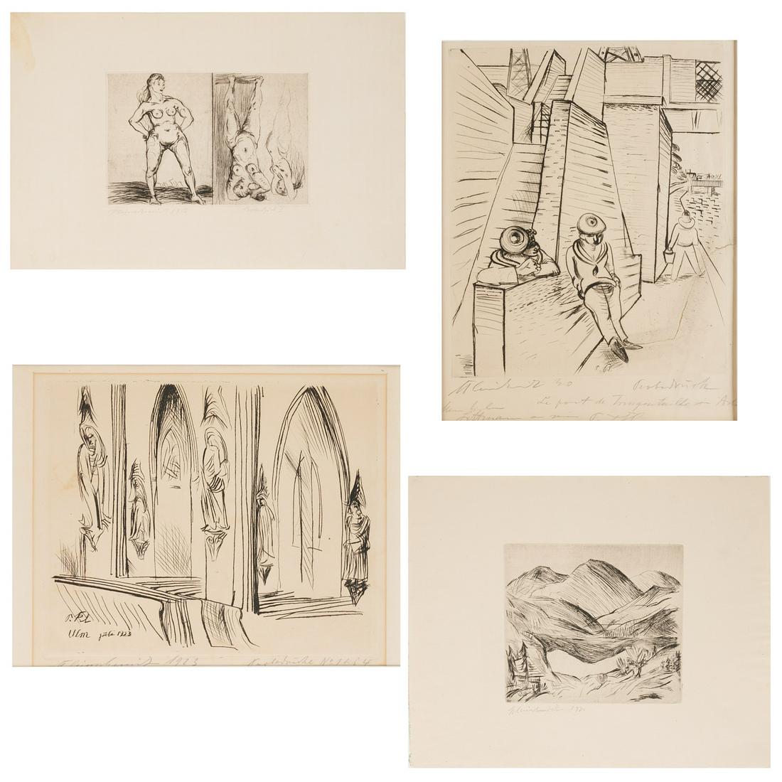 Paul Kleinschmidt, (4) etchings (1 of 9)