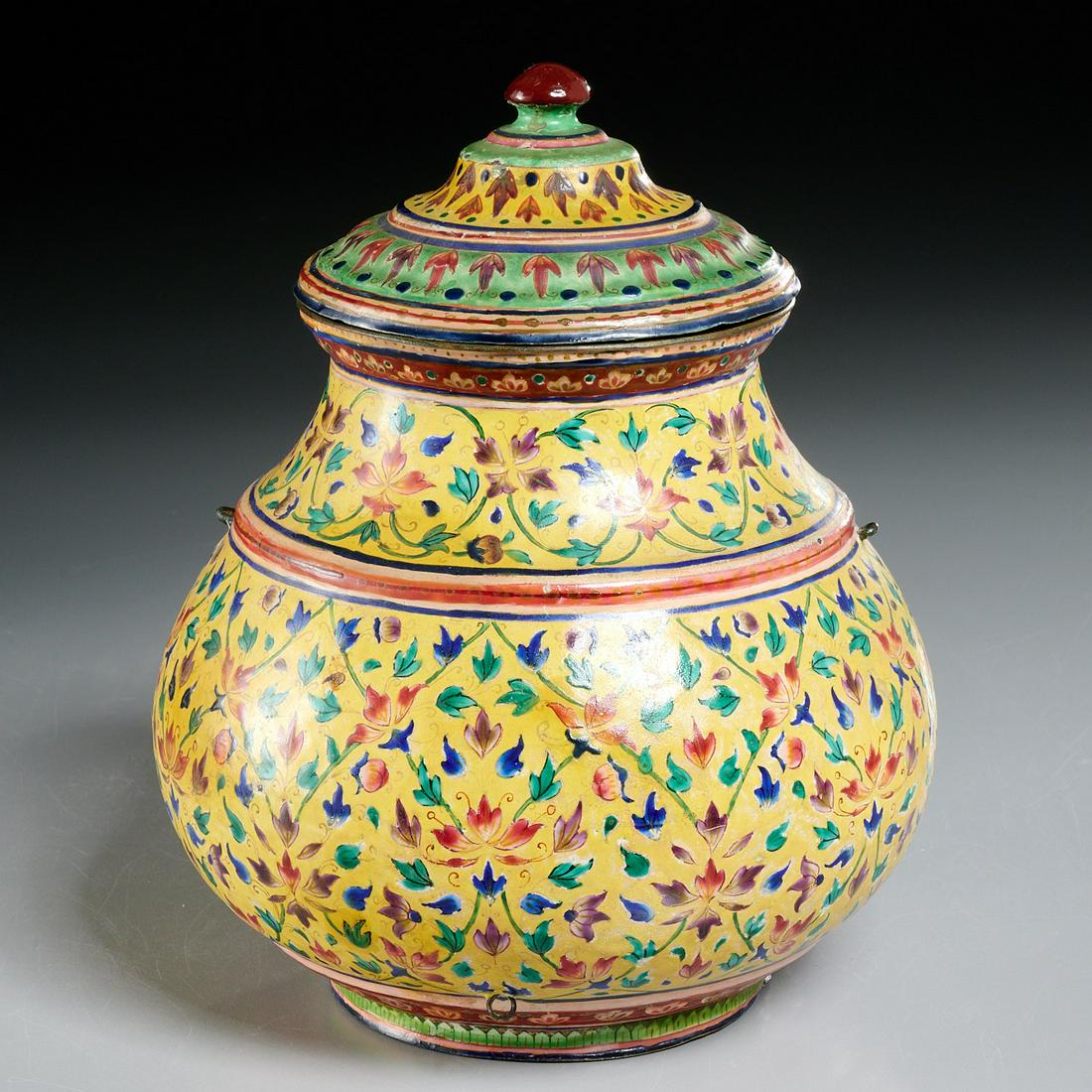 Antique Thai enameled copper Lustral waterpot (1 of 7)