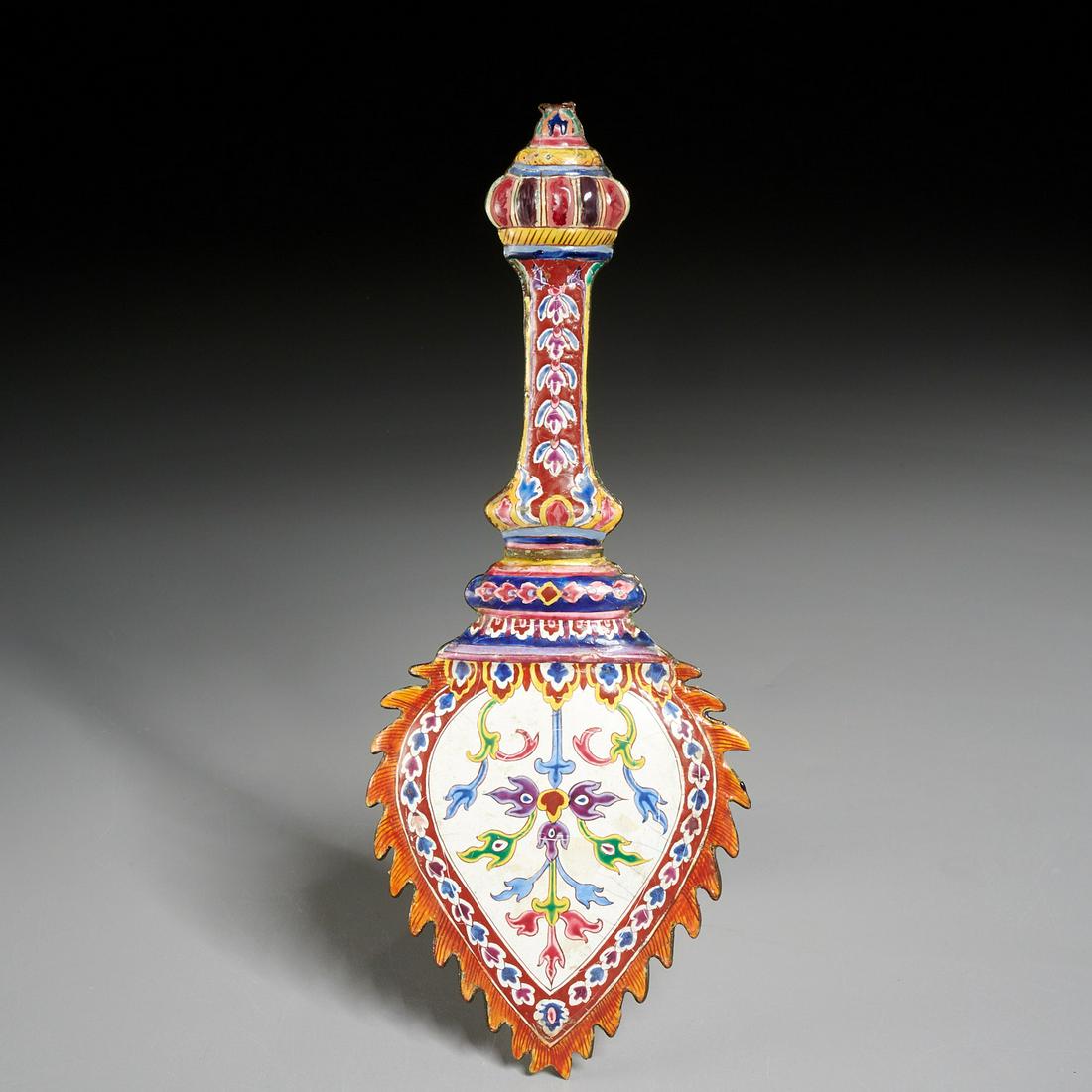 Antique Thai enameled copper scepter (1 of 5)