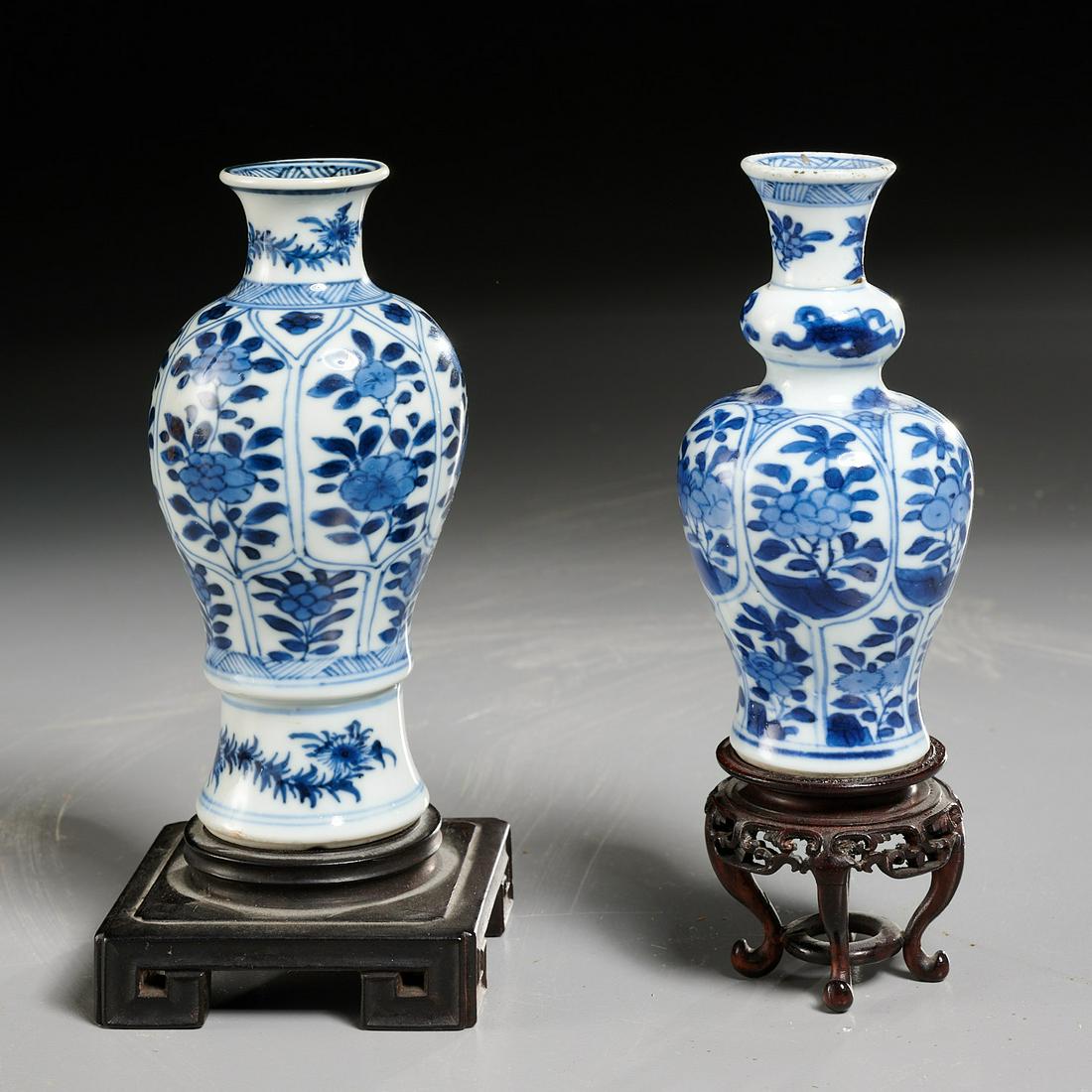 (2) Chinese blue and white cabinet vases (1 of 5)