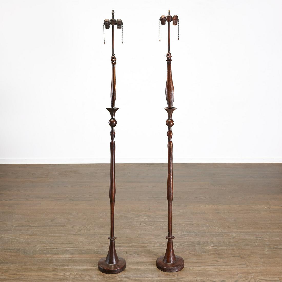 After Alberto Giacometti, pair resin floor lamps (1 of 5)
