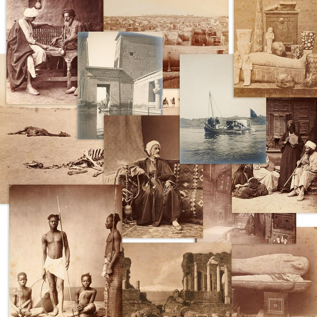 Group antique photos ancient Egypt, Africa (1 of 10)