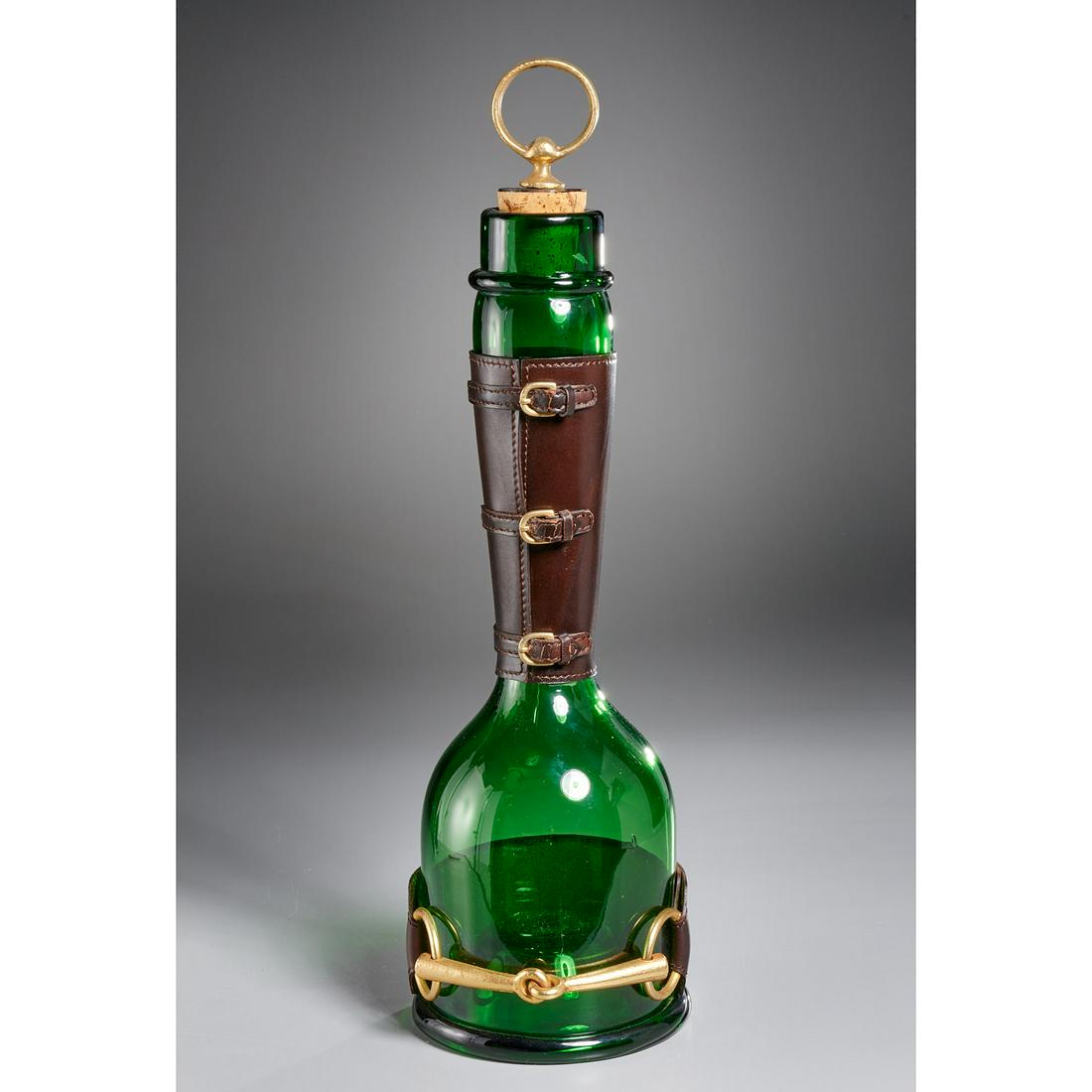 Gucci leather and gilt metal horse bit decanter (1 of 7)