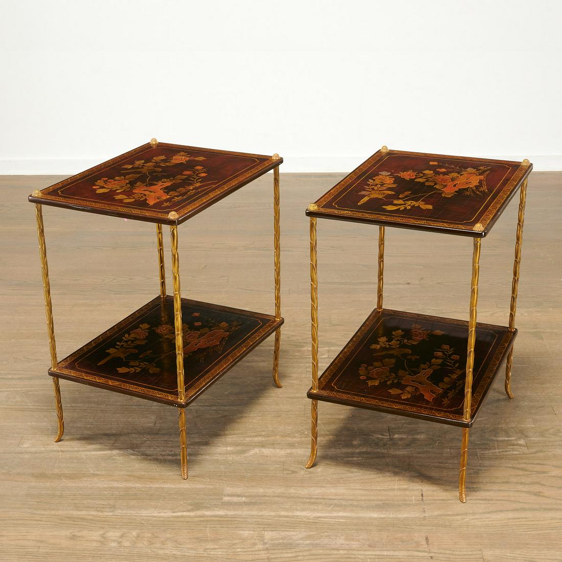 Maison Bagues, pair two-tier side tables (1 of 9)