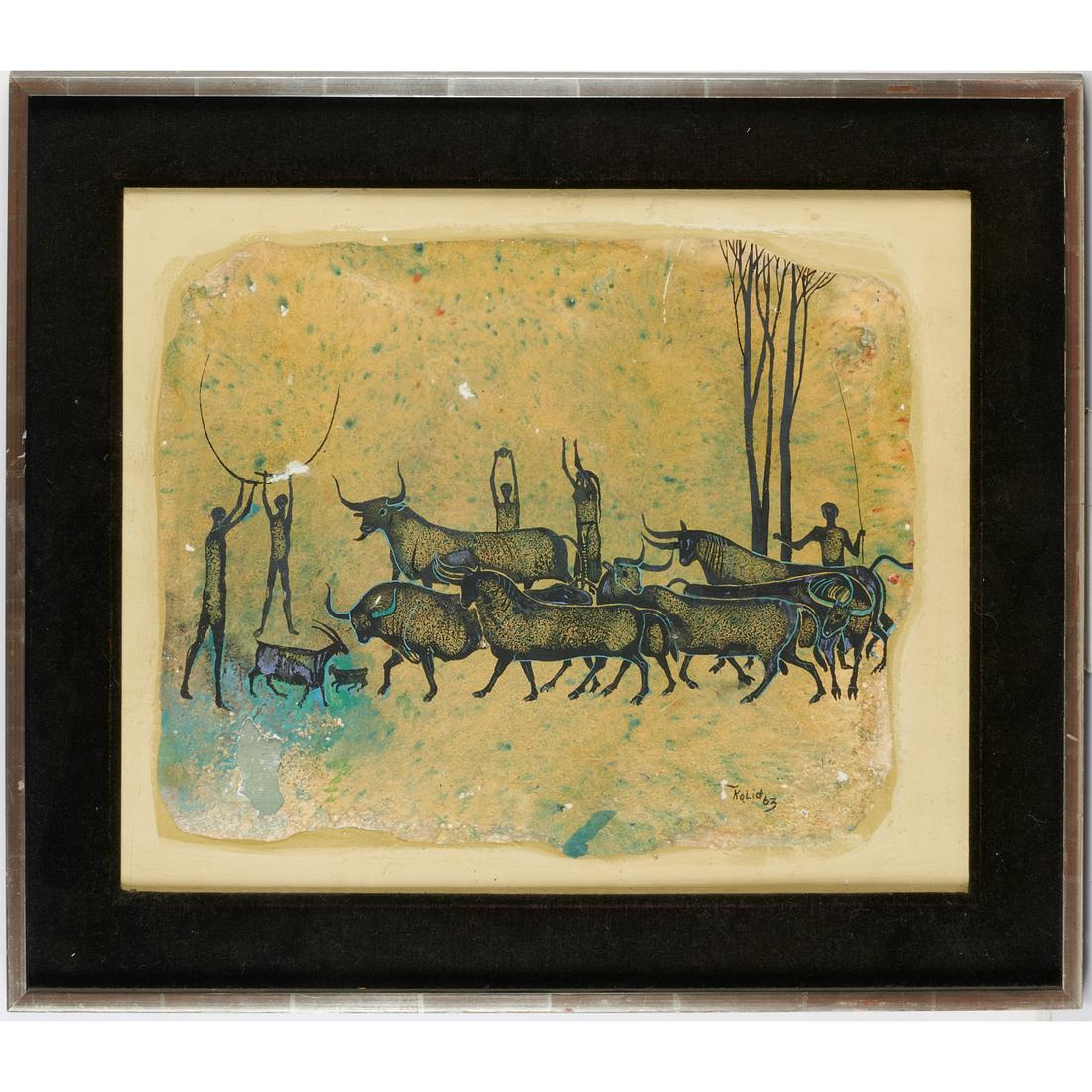 Khaled Al-Rahal, oil on board, 1963 - Jun 04, 2020 | Millea Bros Ltd in NJ