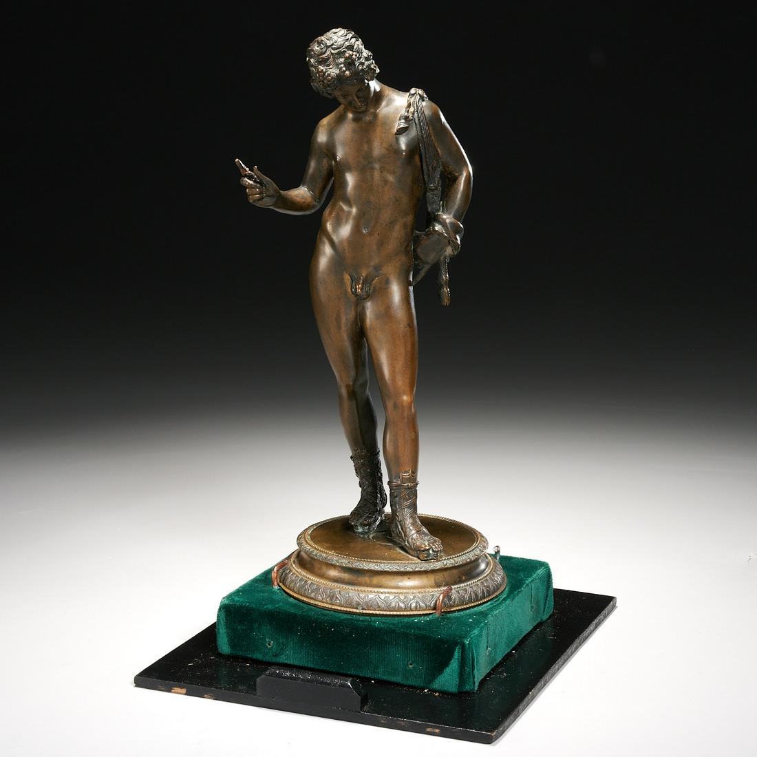 Roman style bronze figure of Narcissus, ex-museum (1 of 9)