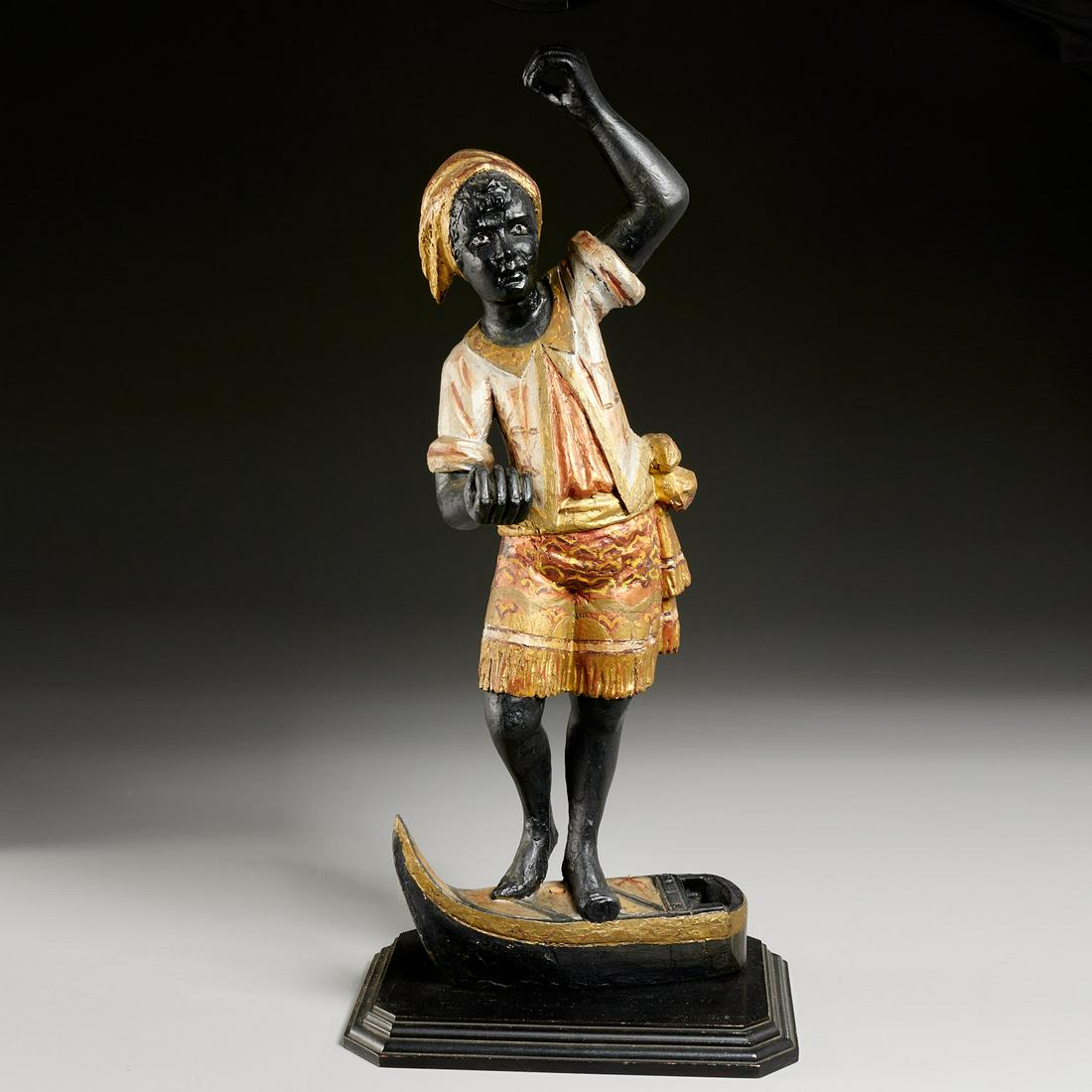 Venetian carved wooden Blackamoor figure (1 of 6)