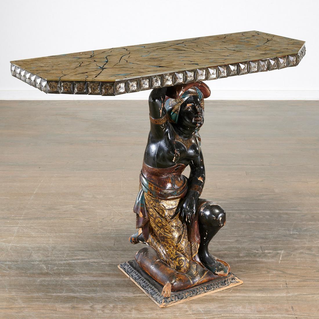 Venetian polychrome decorated console table (1 of 6)