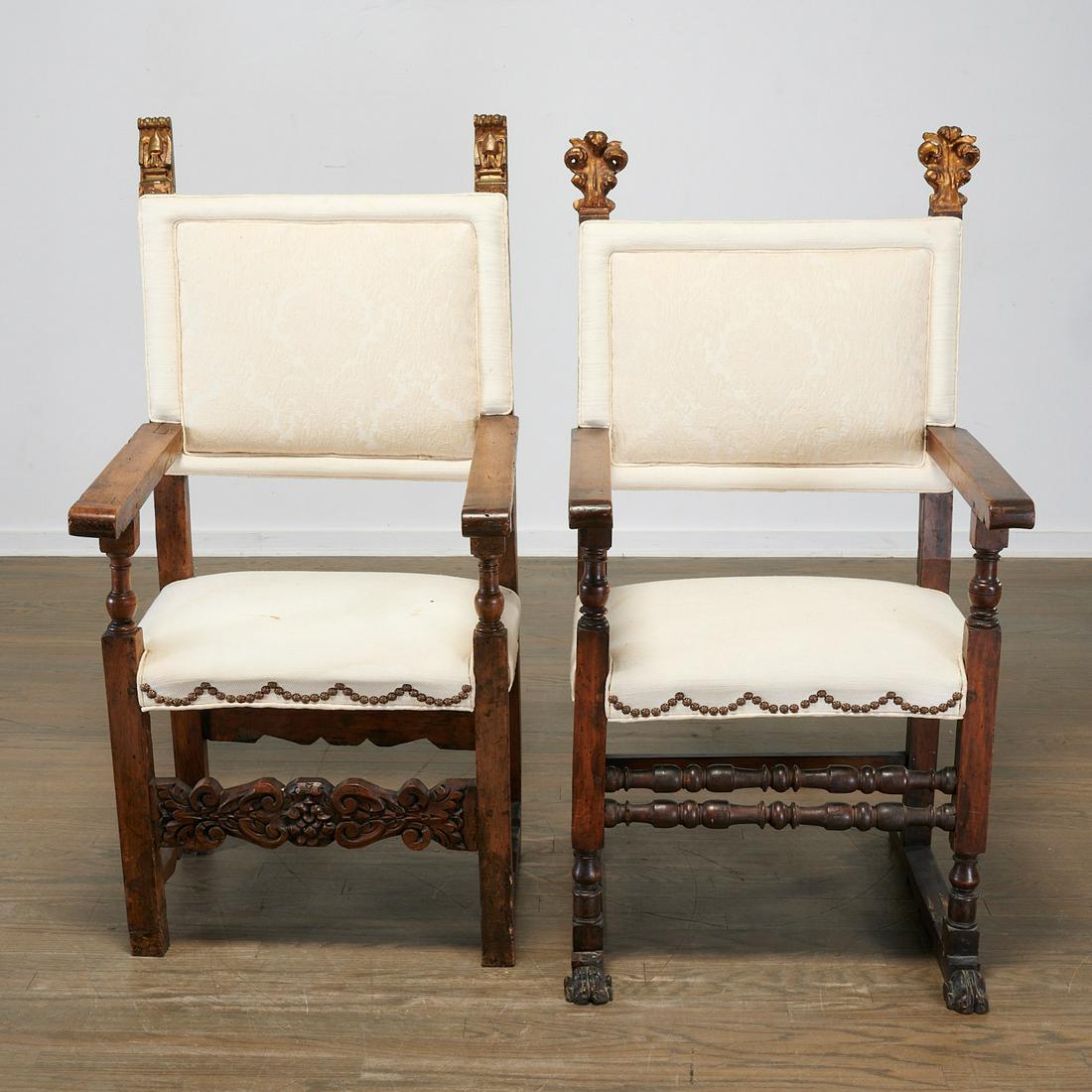 (2) antique Spanish Baroque style armchairs (1 of 7)