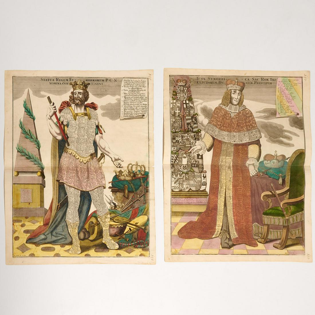 Matthaus Seutter, pair allegorical engravings (1 of 9)