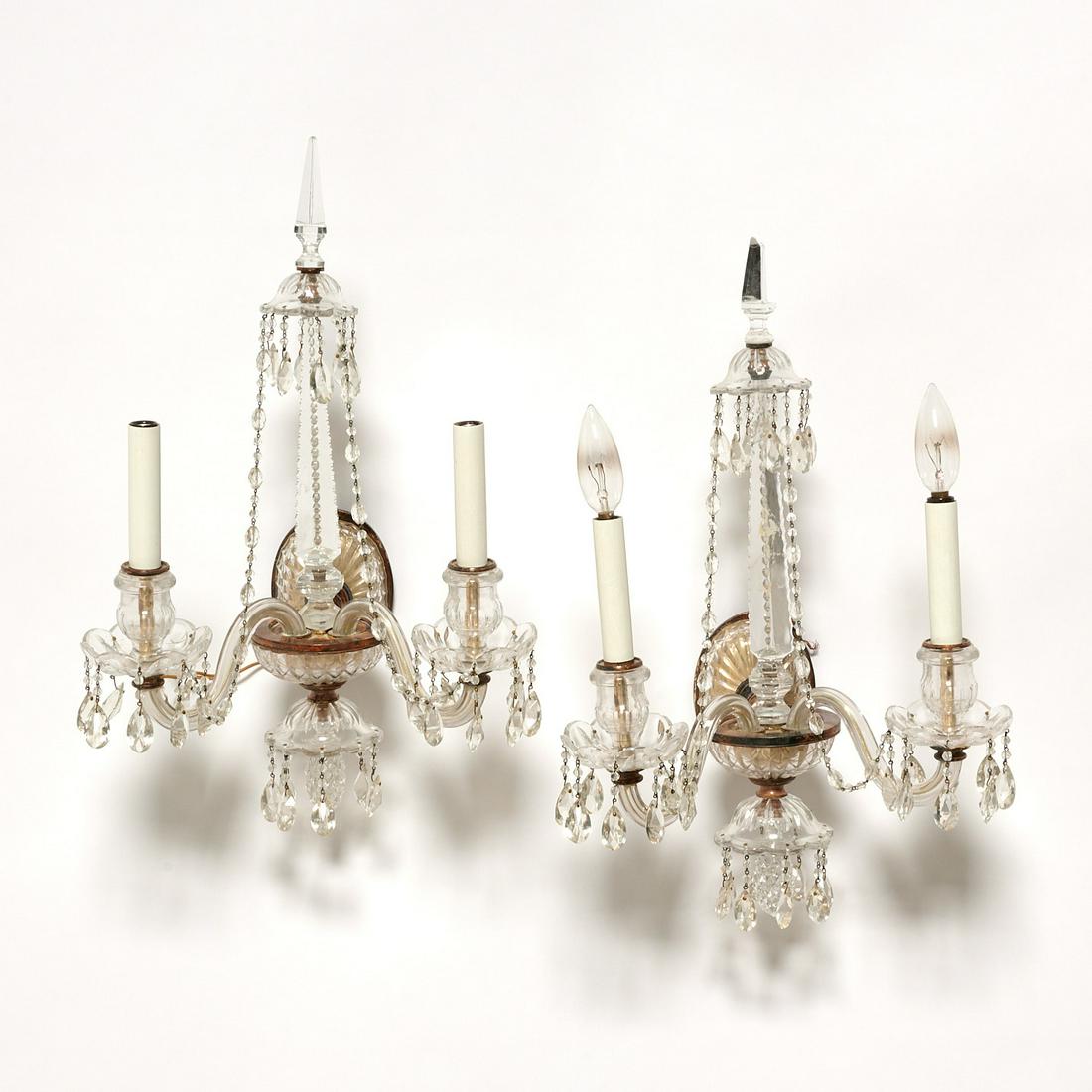 Grand pair E.F. Caldwell crystal sconces (1 of 9)