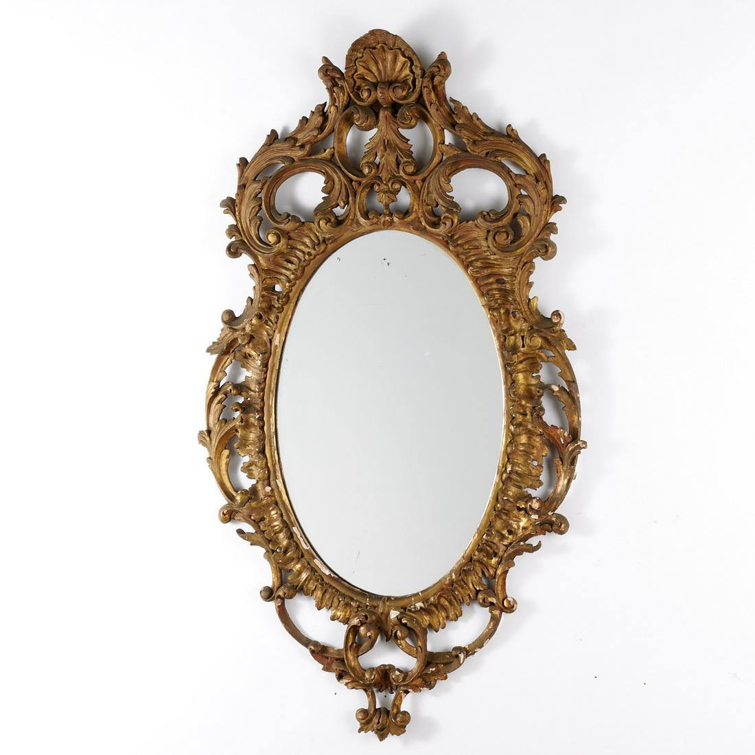 Nice George III carved giltwood mirror (1 of 5)