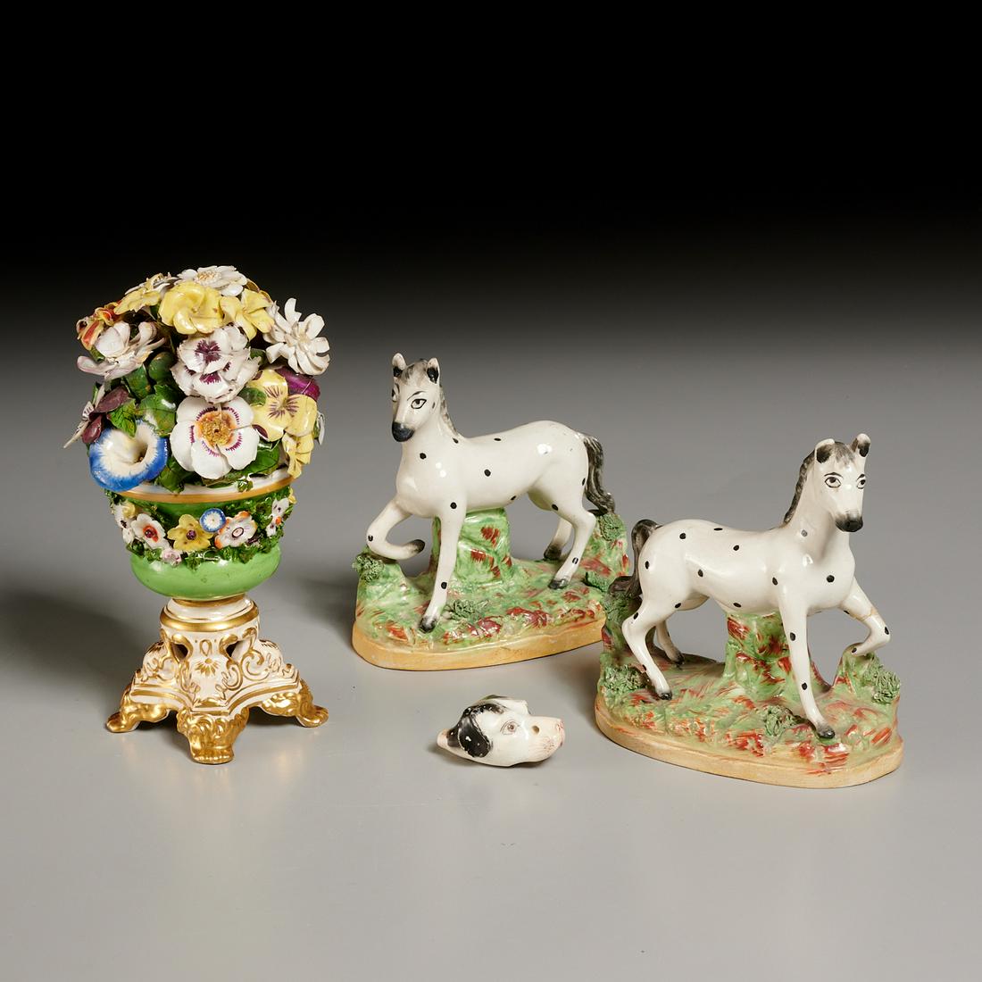 Group (4) English porcelain figural objects (1 of 6)