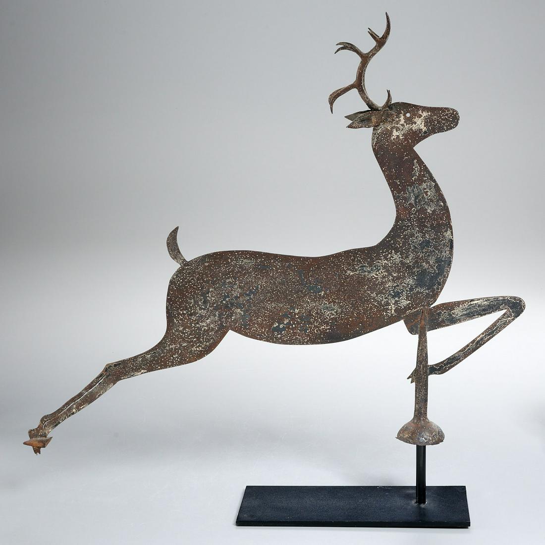 American Folk sheet iron leaping stag weathervane (1 of 5)