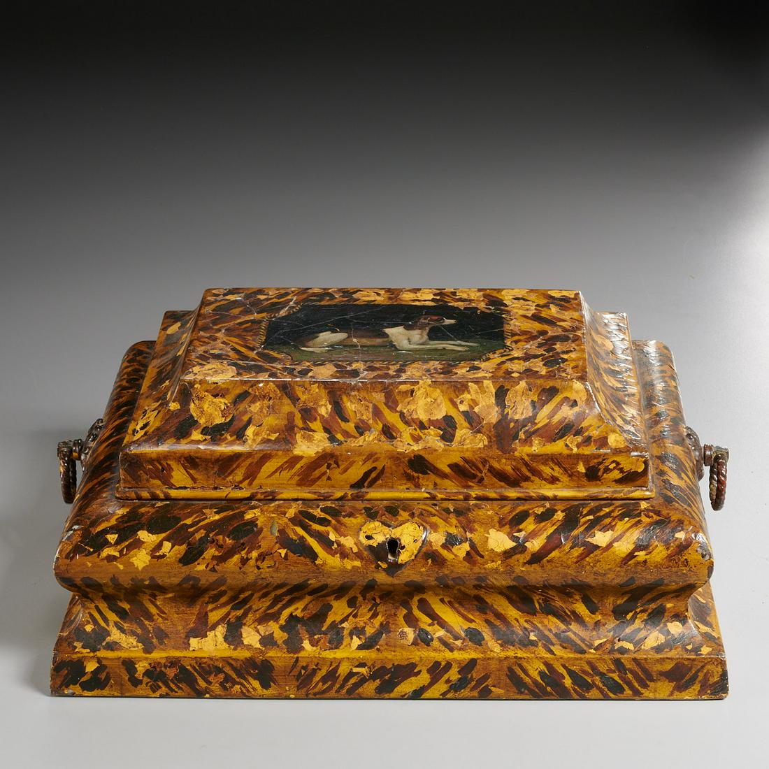 Victorian faux tortoise tole jewelry box (1 of 6)