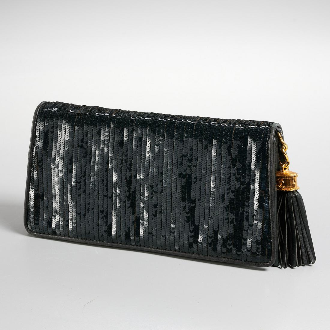 black sequin clutch bag