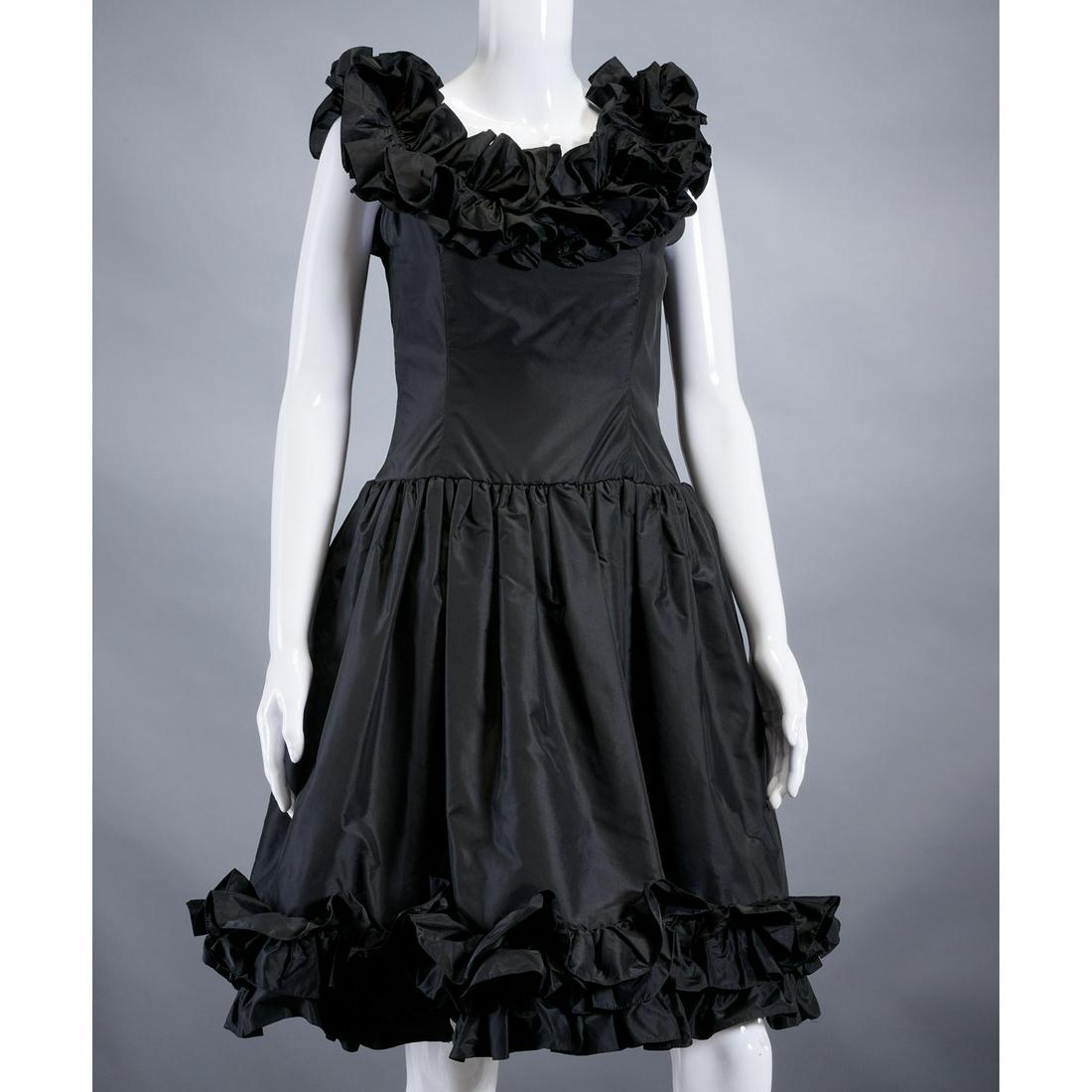 black taffeta cocktail dress