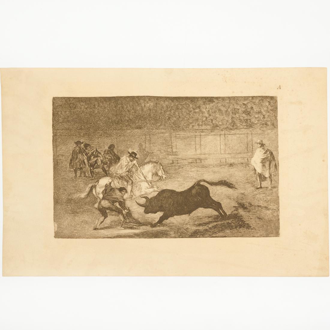 Francisco Goya, Tauromaquia bullfighting etching (1 of 4)