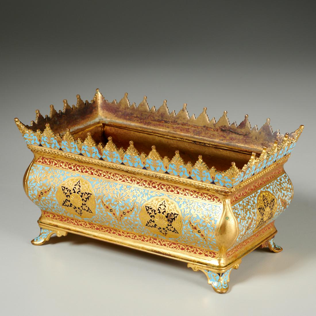Continental bronze and champleve enamel jardiniere (1 of 6)