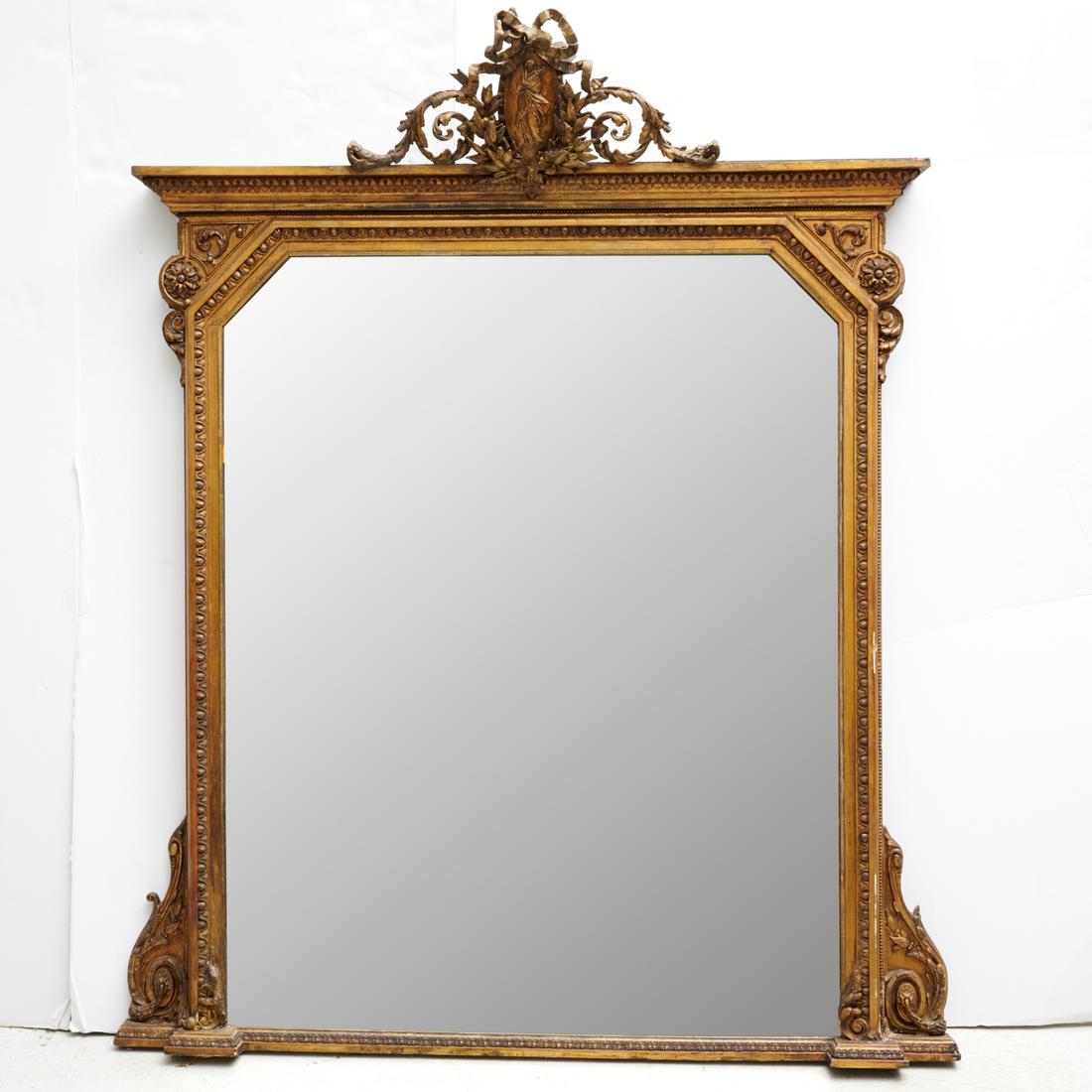 Large Continental Neoclassical giltwood mirror (1 of 5)