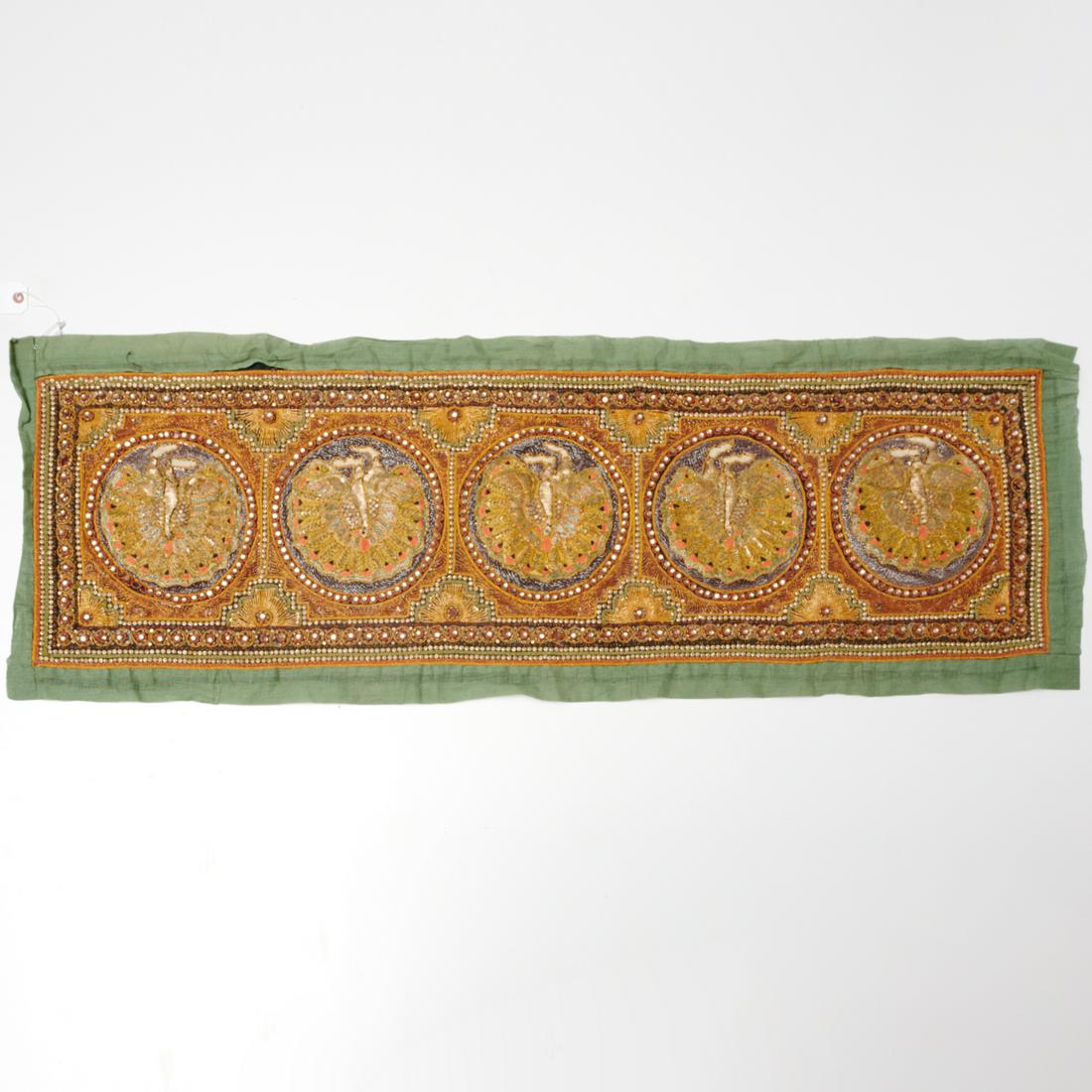 Southeast Asian embroidered peacock Kalaga panel (1 of 6)