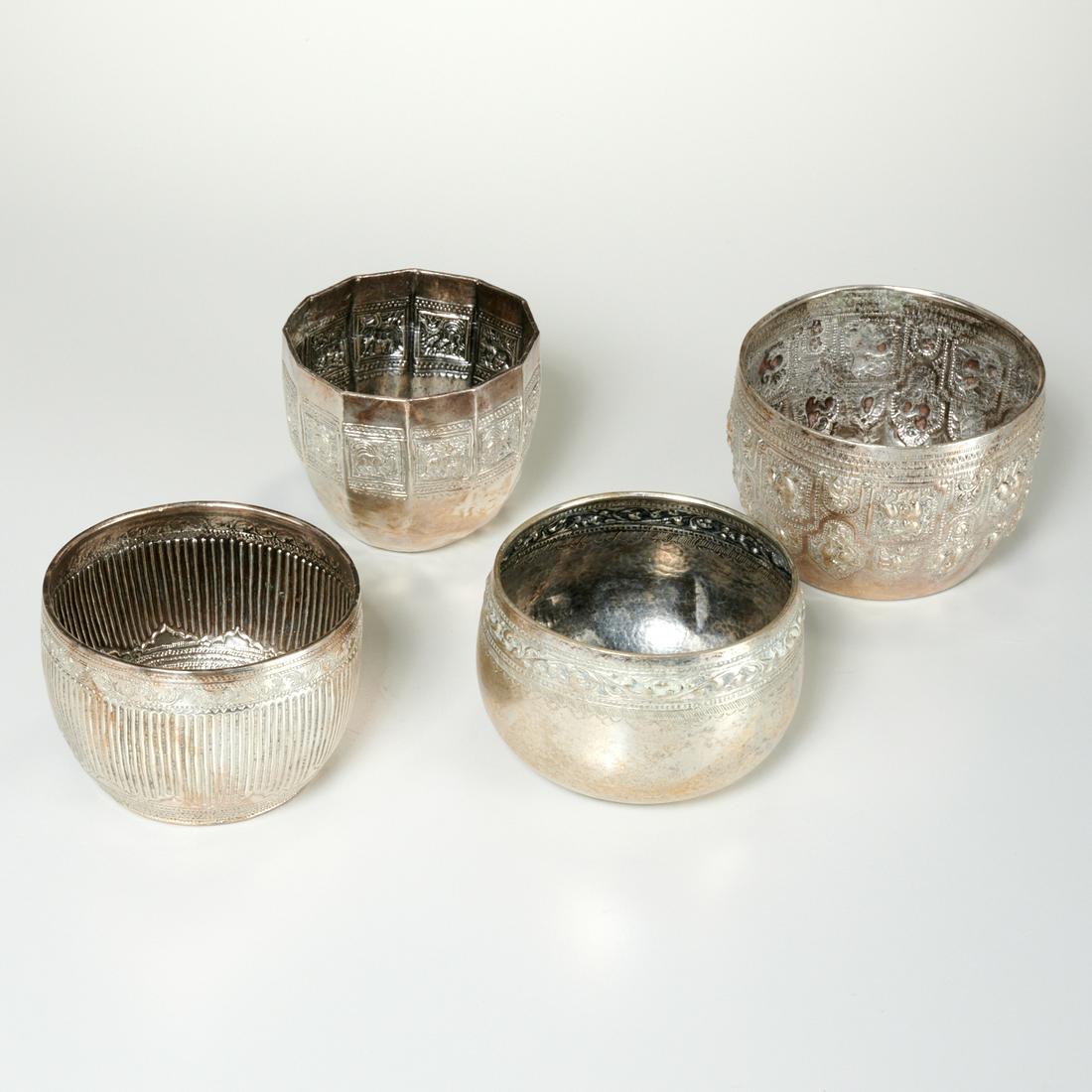(4) Southeast Asian silver ceremonial bowls (1 of 5)