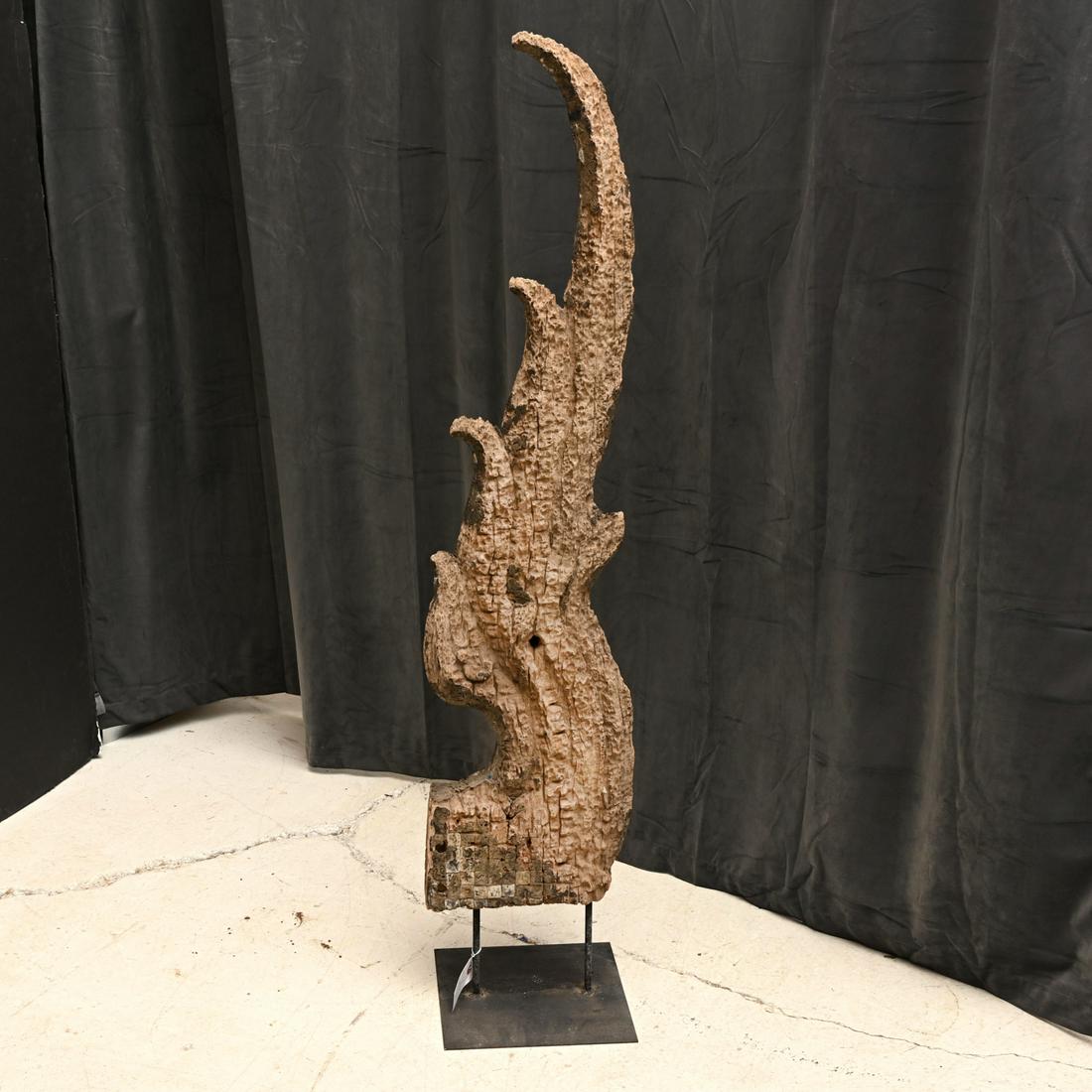 Antique Thai carved hardwood temple Naga (1 of 6)