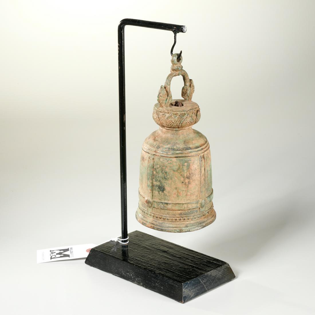 Khmer style cast bronze bell (1 of 4)