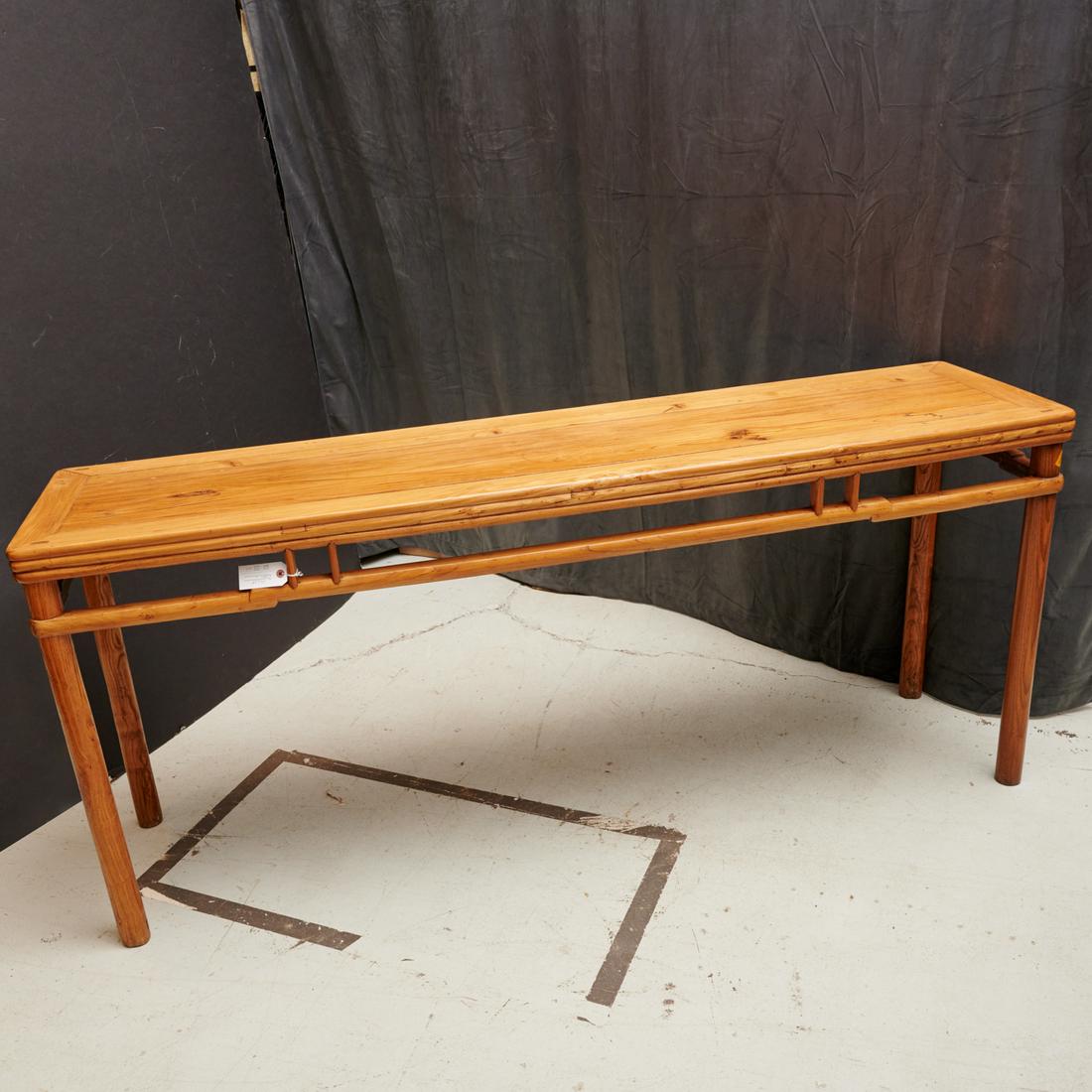 Antique Chinese blonde wood altar table (1 of 4)