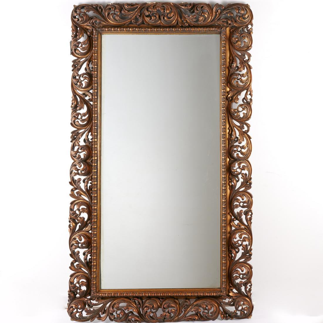 Large Italian Rococo style gilt plaster mirror (1 of 5)