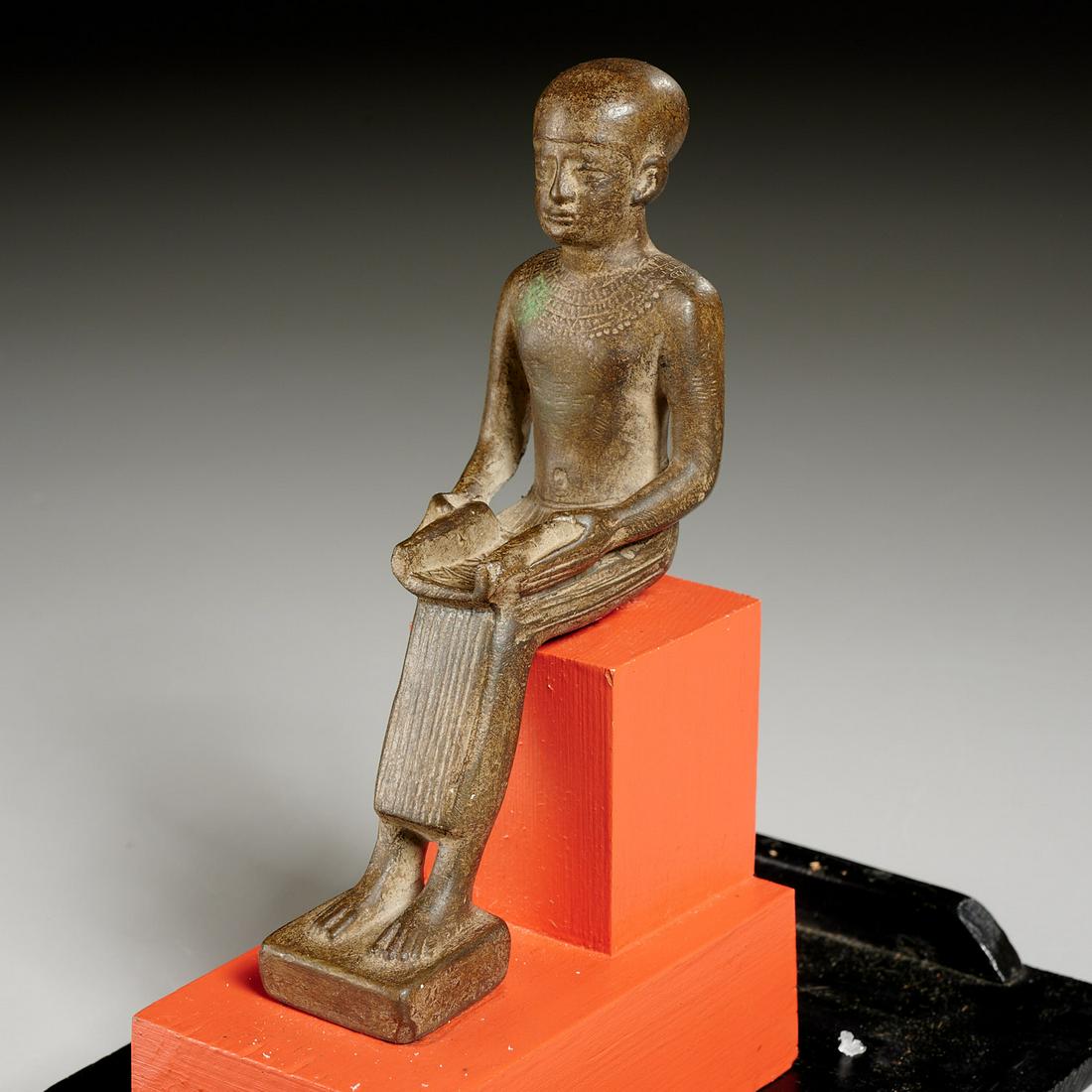 Ancient Egyptian style bronze Imhotep, ex-museum (1 of 5)