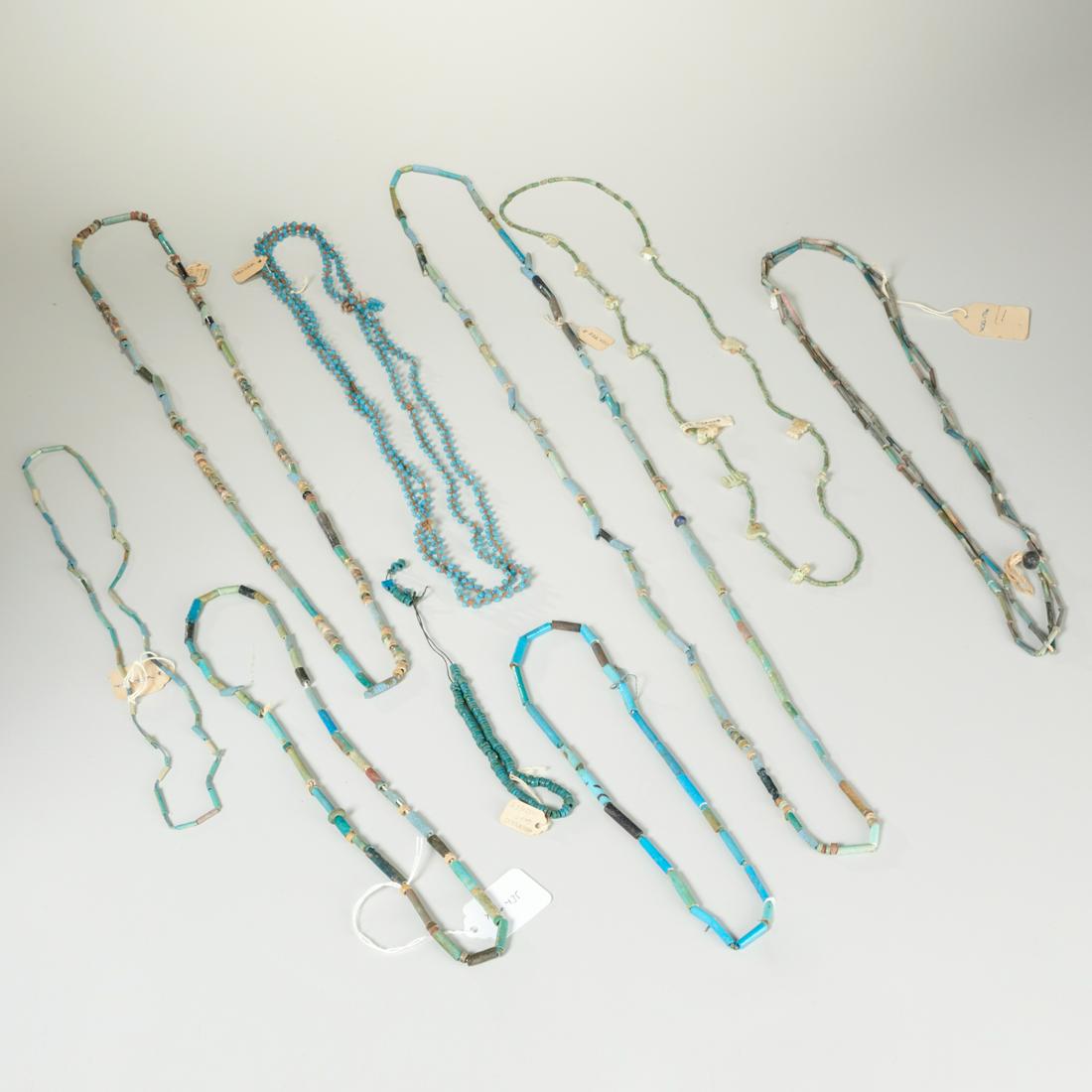 (9) Ancient Egyptian faience beaded necklaces (1 of 5)