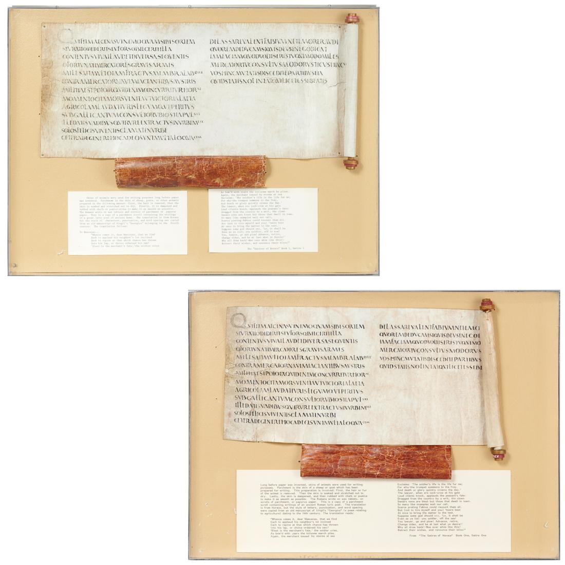 Pair Ancient Roman parchment scroll reproductions (1 of 8)