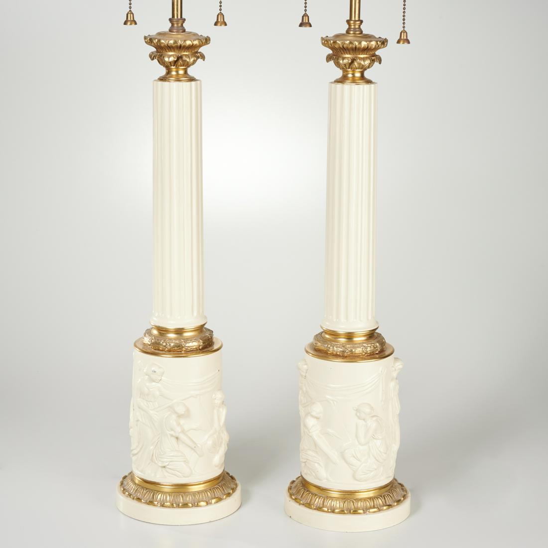 Pair Greco-Roman style table lamps (1 of 6)
