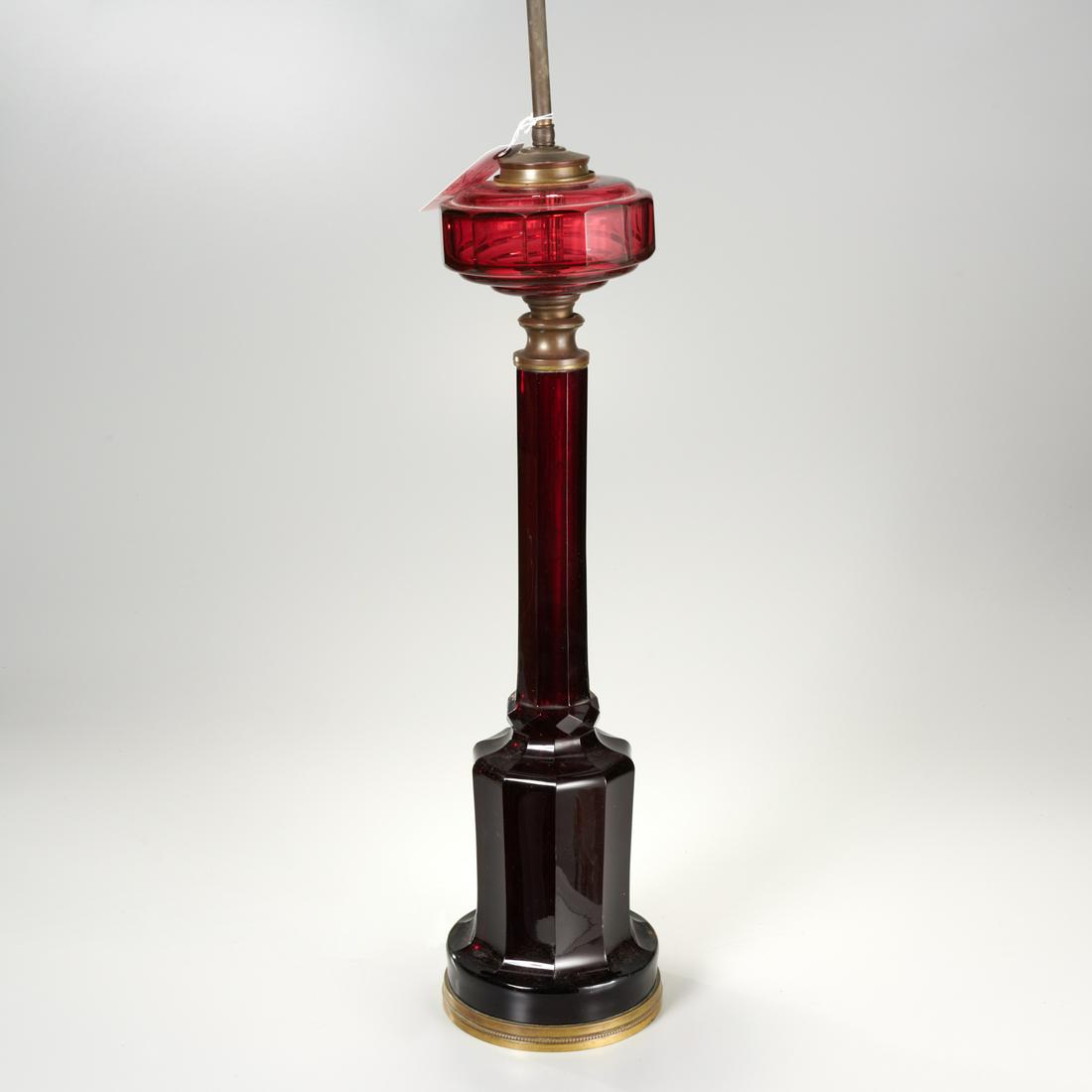 Antique cut ruby glass table lamp (1 of 6)