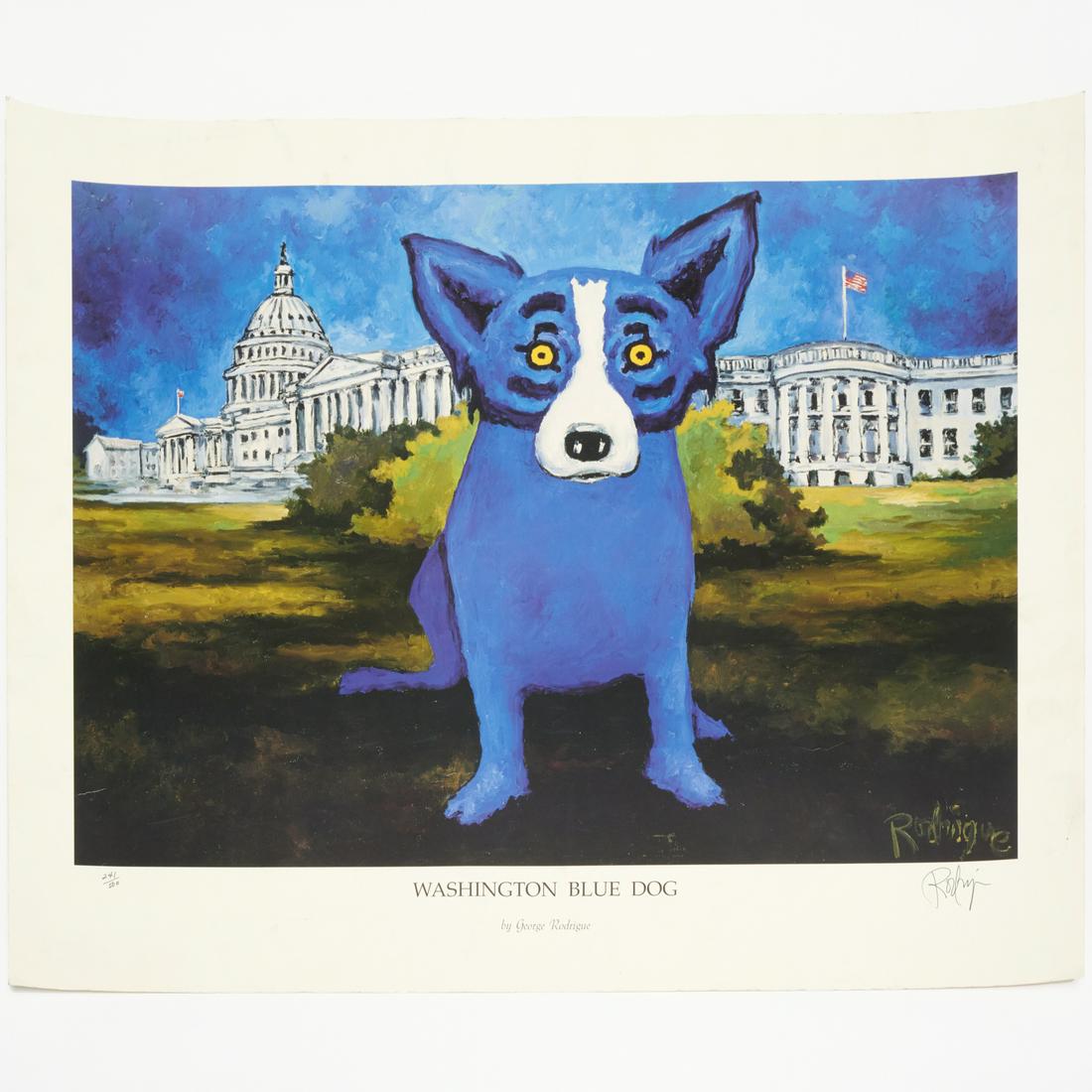 George Rodrigue, signed "Blue Dog" lithograph (1 of 6)