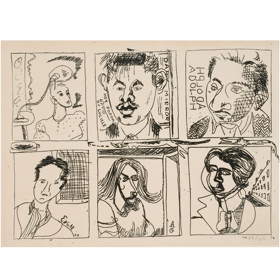 Adolph Gottlieb and others, etching, 1933/1974 (1 of 12)